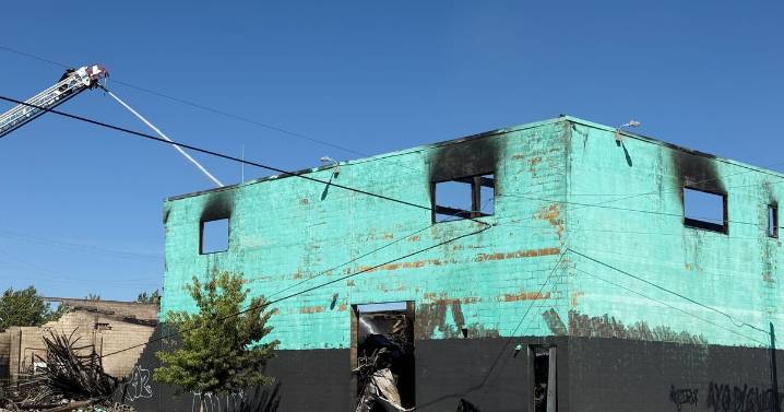 Fire guts industrial building in East Central Spokane