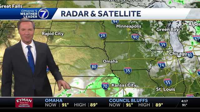 Warm but quiet this evening around Omaha