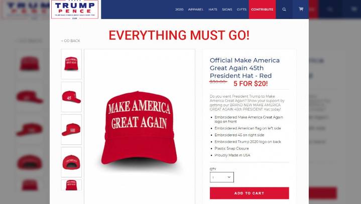 A Bad Sign? Trump Holds Blowout Clearance Sale On MAGA Hats
