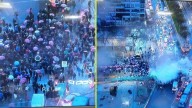 Manifestaciones de hinchas de la U provocan cierre de accesos de Metro y desvíos de tránsitos en el sector de Plaza Italia