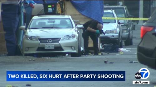 2 dead, 6 injured in shooting following party in downtown Los Angeles