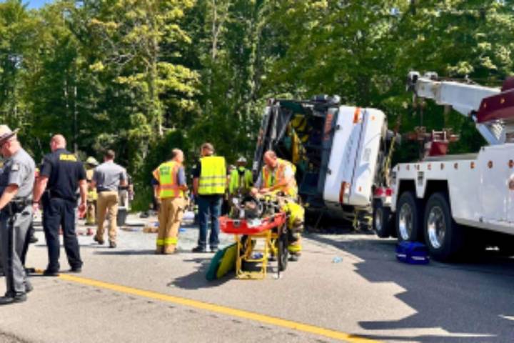 Tour bus rollover kills 5 in western NY