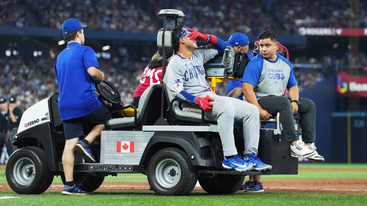 Cubs catcher Miguel Amaya carted off after injuring ankle