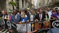 Rev. Al Sharpton leads March for Economic Justice on Wall Street in Manhattan