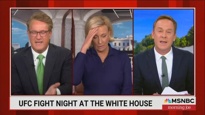 Morning Joe Crew Mocks Mika’s Disgust at ‘Barbaric’ White House UFC Fight