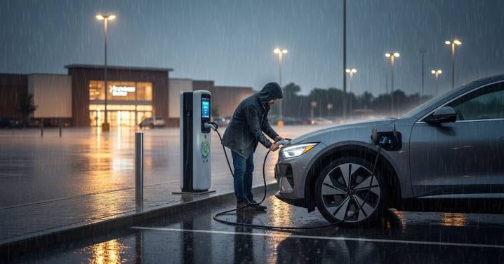 ¿Es seguro cargar un auto eléctrico bajo la lluvia? Esto dicen las pruebas y regulaciones internacionales