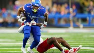 Kansas football WR Cam Pickett reacts to Fresno State victory at home