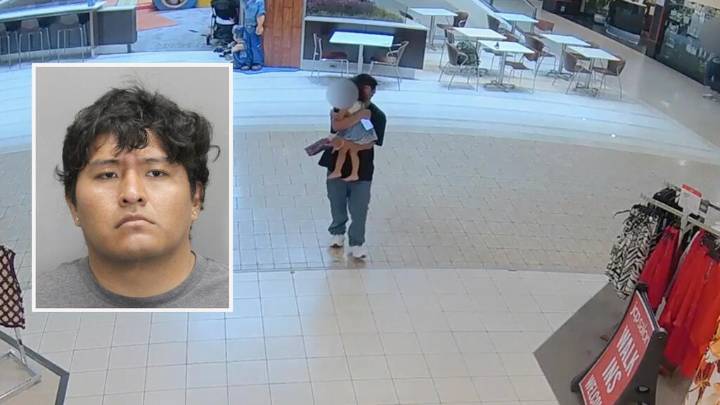 Video muestra intento de secuestro de niña en centro comercial de Virginia