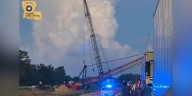 Hijacked crane causes crashes on I-10; suspect in custody