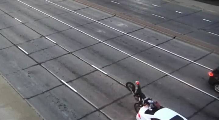 WATCH: Biker slams into back of car in Lincoln hit