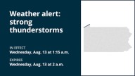 Update: Weather alert for strong thunderstorms in Northern Erie until 2 a.m. Wednesday