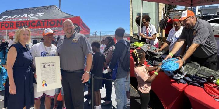 Legisladores Koslow y Mulé regalaron mochilas y útiles escolares a cientos de niños en Freeport