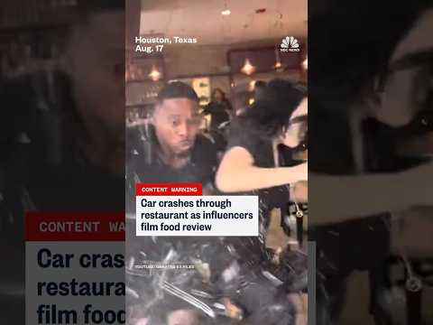 Car crashes through restaurants as influencers film food review