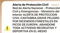 Tres autonomías lanzan una alerta a móviles para evitar actividades en los Picos de Europa