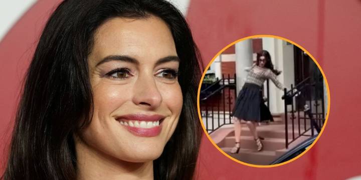 La fuerte caída de Anne Hathaway en el rodaje de “El diablo viste a la moda 2”