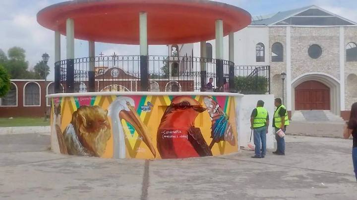 Mural del kiosco de La Estancia fue vandalizado