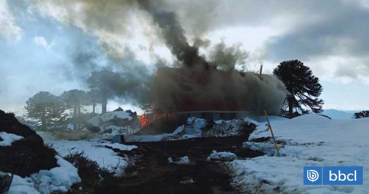 Incendio consume por completo refugio de montaña del Ejército en faldeos del Volcán Llaima