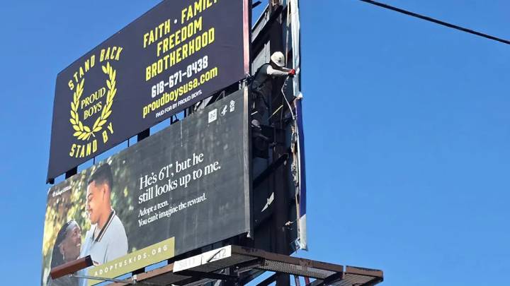 Billboard for Proud Boys hate group removed in southern Illinois after public pressure