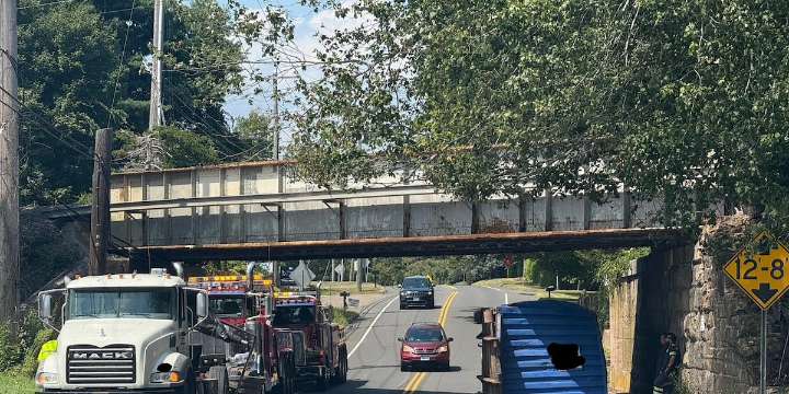 Section of Route 1 closed in Madison after vehicle hits bridge