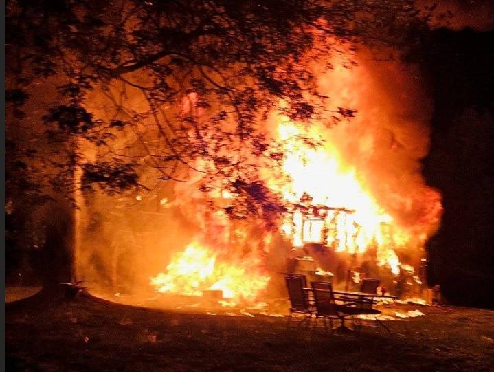 Flames light up the sky as Hempfield garage burns