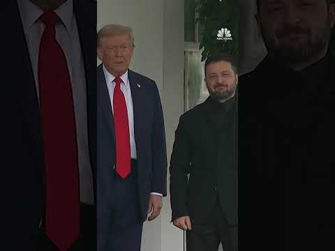 Ukrainian President Volodymyr Zelenskyy arrives at White House for meeting with President Trump
