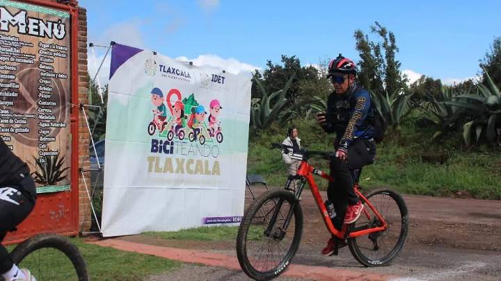 Nanacamilpa recibió a 100 ciclistas en el evento “Biciteando por Tlaxcala”