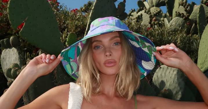 Elsa Hosk’s Metallic Green Bikini Is Beach Day Perfection