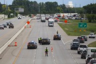 Downed power line closes eastbound I-94 at Red River bridge