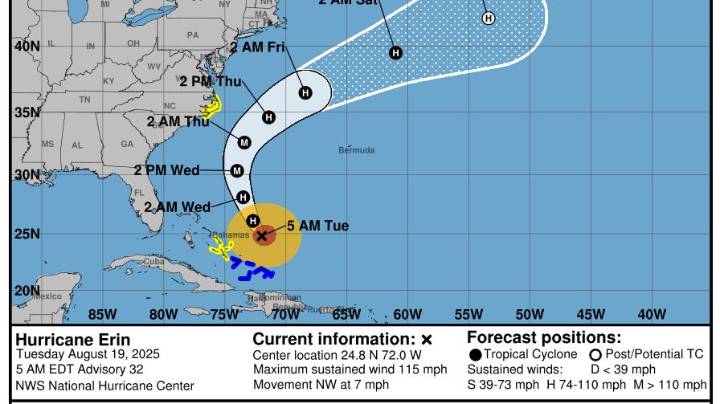 Path tracker: Hurricane Erin forecast to 'substantially grow in size'
