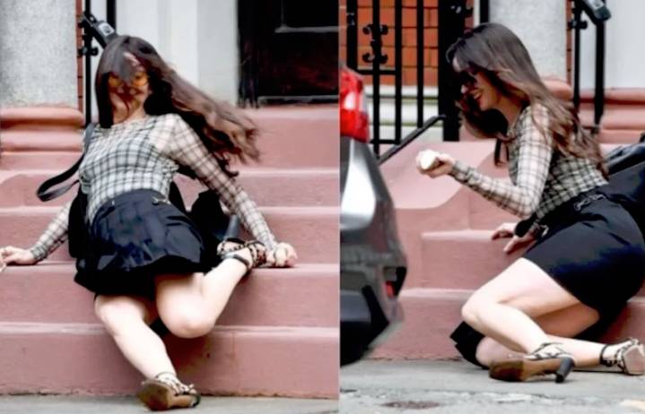 Anne Hathaway sufre caída en ‘El diablo viste a la moda 2’