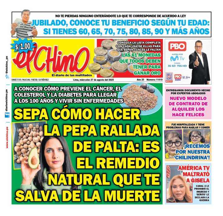 Portada Diario El Chino (27/08/2025)