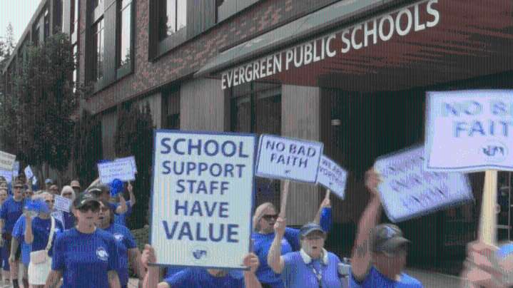 Evergreen School District's first day back delayed by ongoing strike