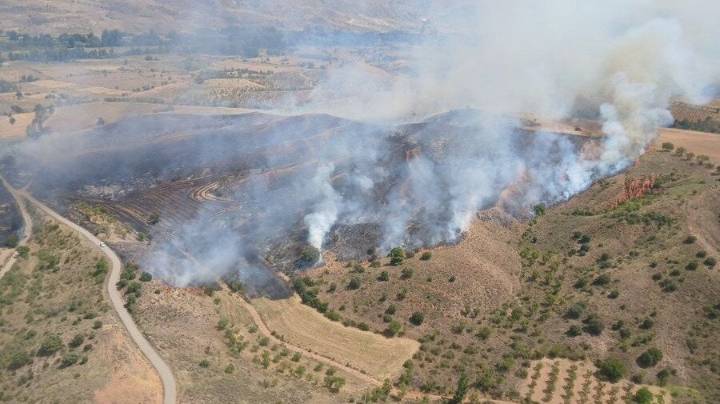 Declarado un incendio forestal en la localidad de Daroca