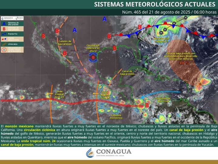Pronóstico del clima en Quintana Roo para hoy jueves 21 de agosto 2025