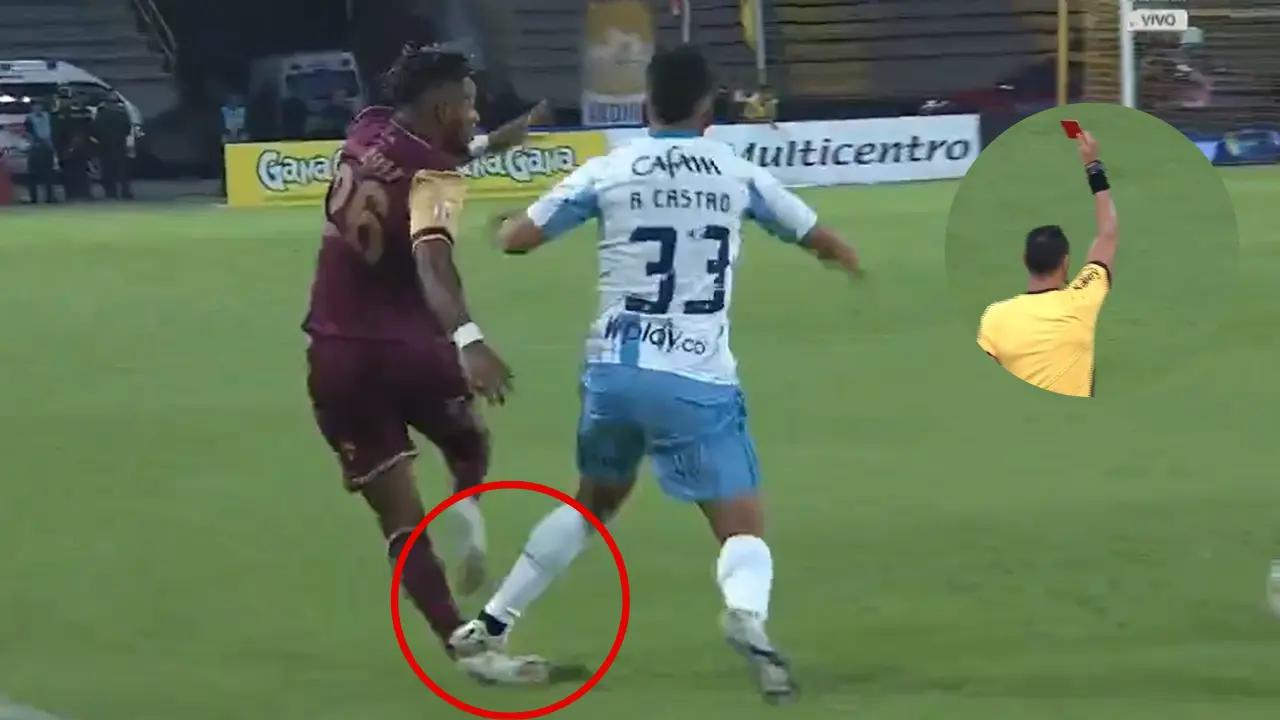 Millonarios ya juega con uno menos frente a Tolima, por Liga; ¿era roja para Alex Castro?