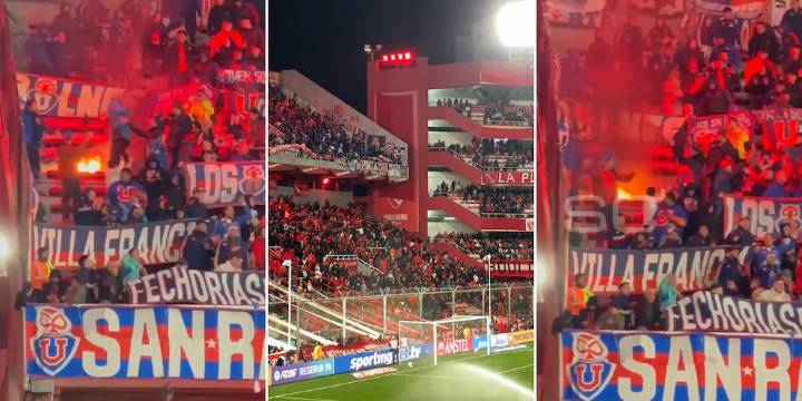 Los videos de los graves incidentes de los hinchas de la U de Chile que interrumpieron el duelo ante Independiente
