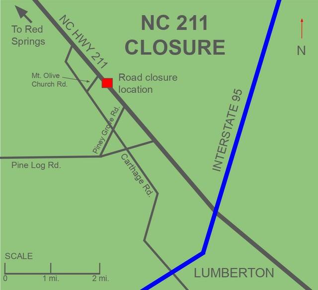 NC 211 closures near completion