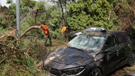 Ferocious 'supercell' storm batters tourist resorts in Italy & leaves trail of destruction as 60mph winds down trees