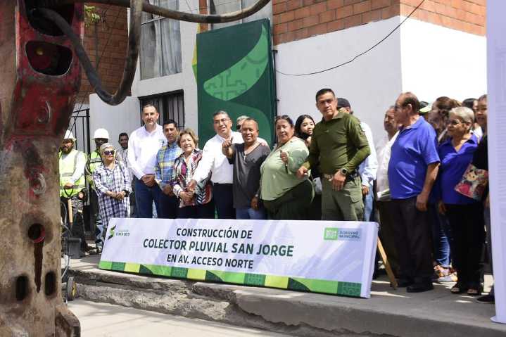 Juan Manuel Navarro arranca construcción del colector pluvial en Acceso Norte