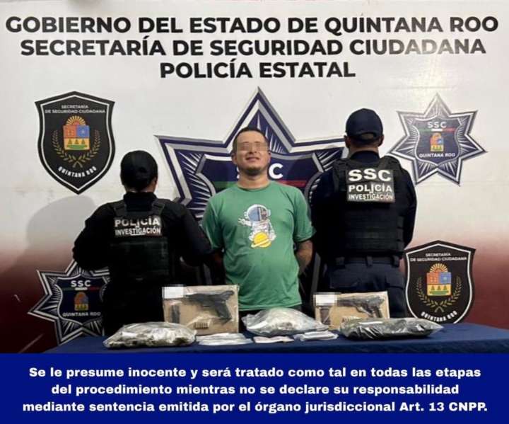 Cae presunto narcomenudista con armas de fuego, otro logra escapar
