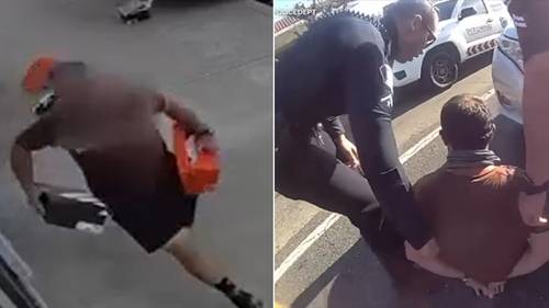 Video shows wild arrest of shoplifting, carjacking suspect near Chino shoe store