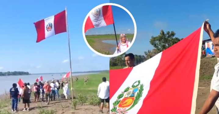 Tensión entre Perú y Colombia: Pobladores de Santa Rosa izan bandera peruana en la Isla Chinería