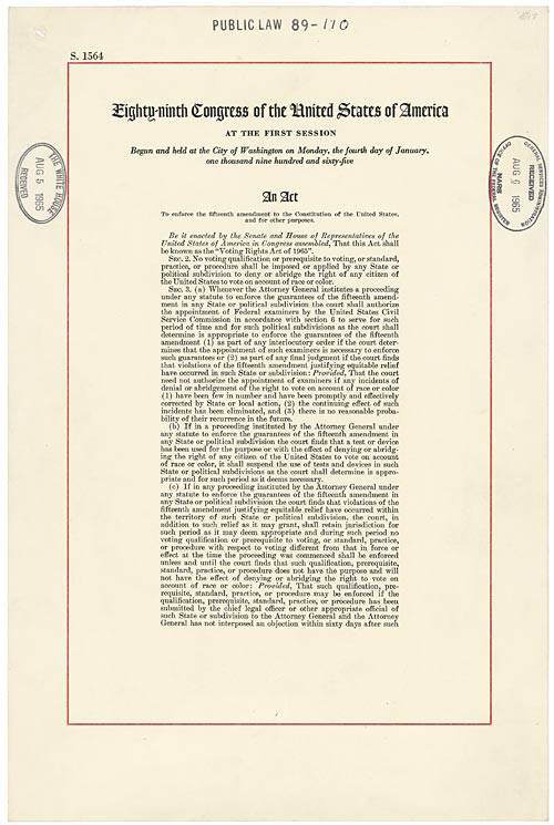 History Worth Knowing: The 60th Anniversary of the Voting Rights Act (1965)
