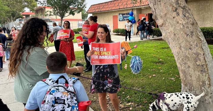 Some parents miss drop-off in Los Angeles as immigration fears dampen excitement of first day of school