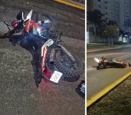 Joven muere y menor resulta herida en accidente de motocicleta en Cancún
