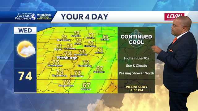 Pittsburgh: A few showers possible late Thursday