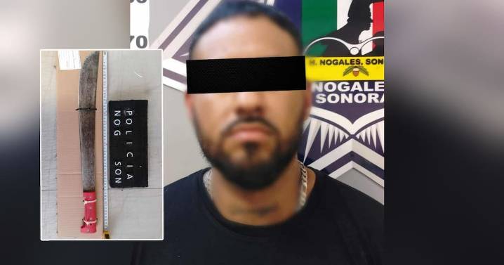 Detenido por portación de machete en vía pública  en Nogales