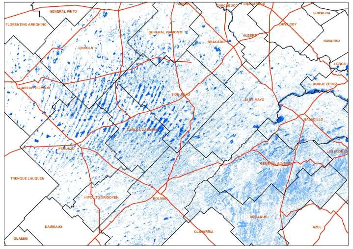 Un mar. Hay más de 700.000 hectáreas bajo el agua en el centro oeste bonaerense