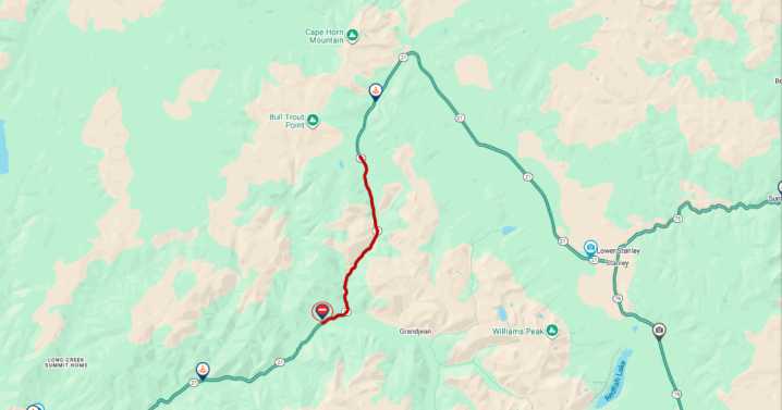 State Highway 21 closed between Grandjean, Custer County line due to landslide