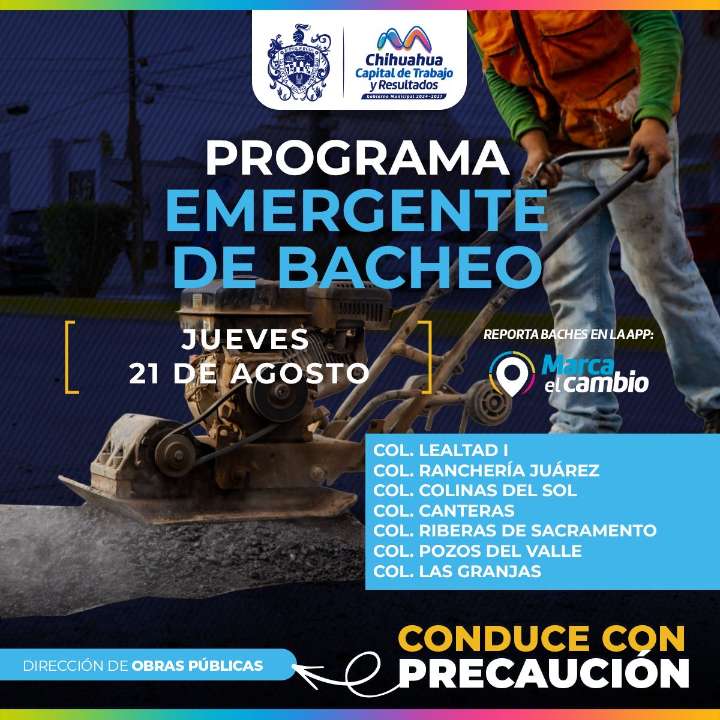 En estas zonas intervendrá Municipio con programa emergente este 21 de agosto